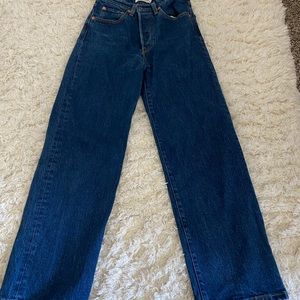 Levi ribcage high waisted straight jeans